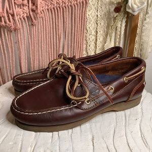 TIMBERLAND Burgundy Full Grain Leather 2-Eye Boat Shoe Women’s Size 5.5